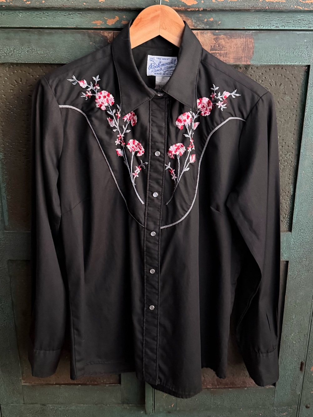Vintage Rockmount Ranch Wear Tru-West Embroidered Floral Shirt